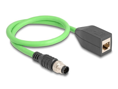 Delock M12 Cable A-kodiert 8 Pin Male a RJ45 Female Pur (tpu) 0,5M — image 1