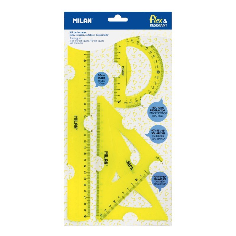 Milan Kit 4 Reglas Flex&resistant Yellow Translucido