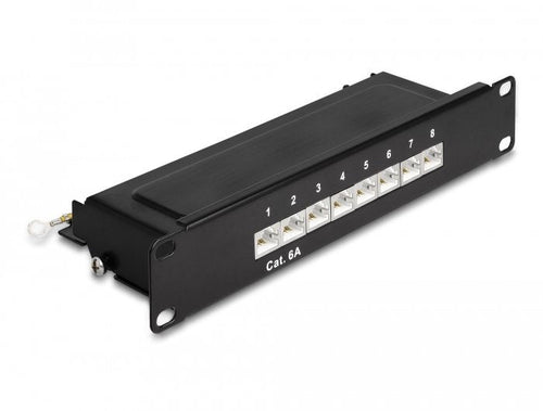 Delock 10? Patchpanel 8 Port CAT.6A 1 He Black — image 1