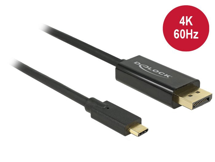 Delock 85256 USB Cable Type-c - DisplayPort M/M 4K 60 HZ 2M Black