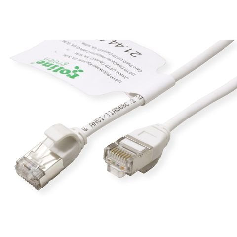 Roline Verde U FTP Network Cable CAT.6A (class Ea), Lsoh, Slim, Blanco 1M