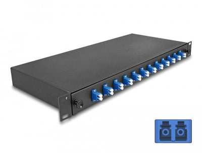 Delock 67003 Box Of Empalme Fibre Optic 19? 12 X Lc Duplex OS2 1U Completamente Montada Lista Empalmar — image 1