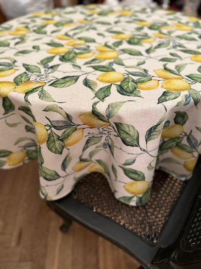 Round Tablecloth - Lemon Linen — image 1