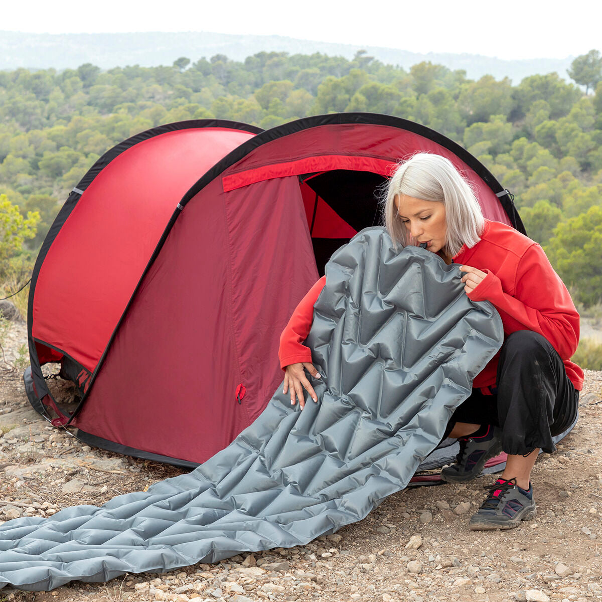 Inflatable Airbed and Pillow Ultralight InnovaGoods V0101020 (Refurbished C)