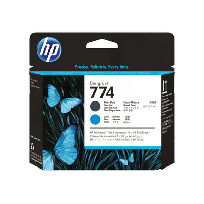 HP 774 Head Printing Genuine - Black Matte Cyan - P2W01A — image 1