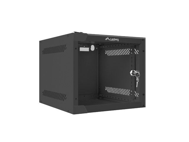 Lanberg Cabinet Rack 10 Assembly Wall 4U / 280X310 Autoarmas (paquete Flat With Door Glass Black Lanberg