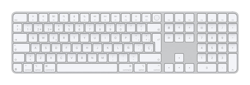 Apple Magic Teclado Con Touch Id Y Numeric Keypad For Mac Modelos Con Apple Silicone - Spanish - Blanco Key