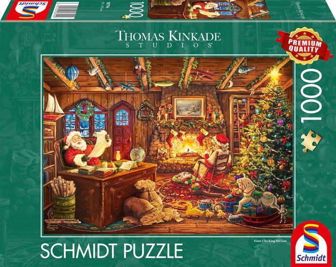 Schmidt Juegos Thomas Kinkade Studios: Santa Prüft Wunschliste 1000 Pieces 58794