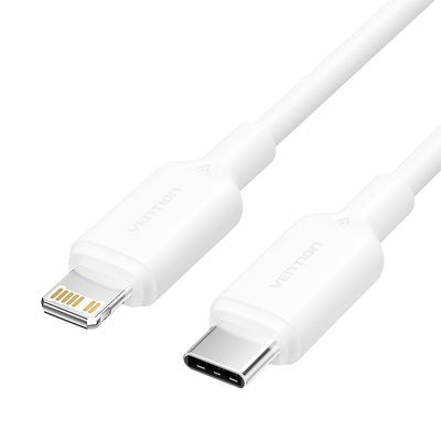 Vention USB Cable 2.0 Type-c Lightning Lakwh USB Type-c Male Lightning Male Up To 27W 480Mbps 2M White