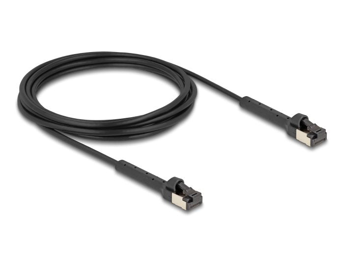 Delock RJ45 Slim Network Cable CAT.8.1 U FTP Acodable Up To 40Gbps Black 3M
