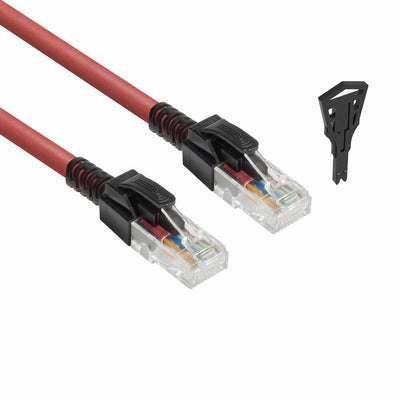 Red 3 Meters U UTP CAT.6A Lszh Lockable Patch Cable Snagless With RJ45 Connectors — image 1