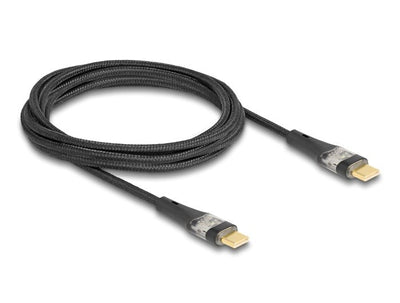 Delock 80764 USB Cable 2.0 Datos And Charging Fast USB Type-c™ Male a Male Transparent PD 3.0 100W 2M — image 1