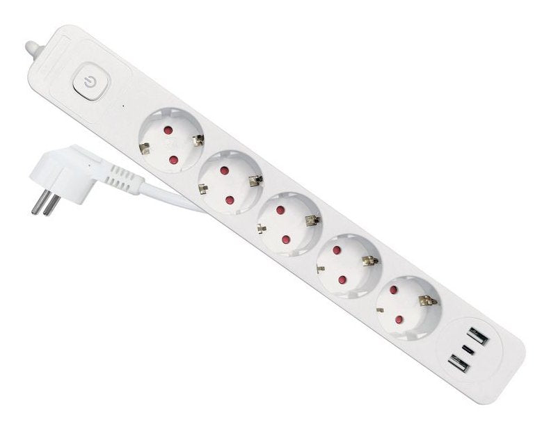 Equip Power Strip 245555 Base Múltiple 2,5M 5 Salidas AC Indoor White