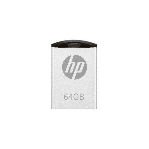 HP USB Flash Drive 64GB USB 2.0 V222W Silver Metal/Tamaã' Or Mini HPFD222W-64 — image 1