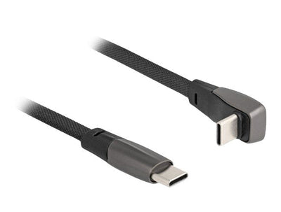 Delock 80750 Cable Flat Tape USB 2.0 USB Type-c™ Male a USB Type-c™ Male Acodado PD 3.0 60W 14CM Black — image 1