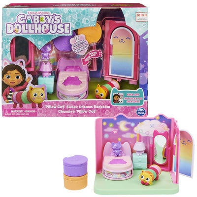 Spin Master Gabby's Dollhouse Deluxe Room Figure Toy Bedroom With Gato Plush Toy Pillow Figure Gato 6062037 — image 1