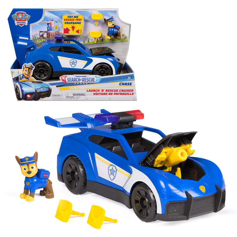 Spin Master Paw Patrol - Search & Rescue: Vehículo Launch N Rescue Cruiser, Vehículo Toy With Figure Chase 607