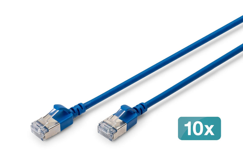Digitus Network Cable CAT.6A F/FTP Slim 5M Azul 10 Unidades