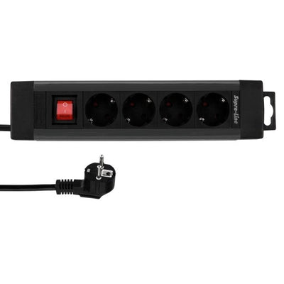 Rev Steckdosenleiste 4-FACH 1,9M Supraline M. Switch Anthrazit — image 1