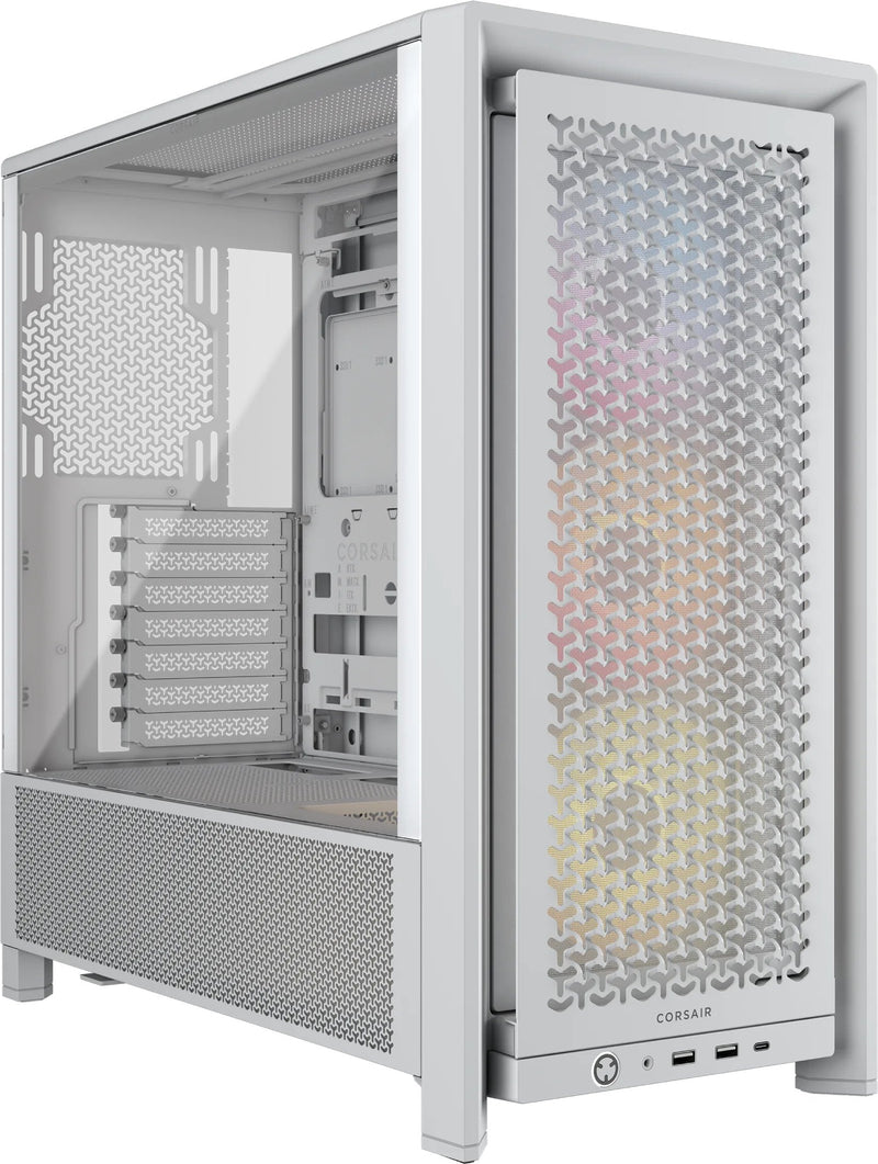 Corsair Box ATX Semitorre Frame 4000D Rs ARGB Glass Tempered White