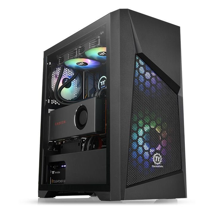 Thermaltake PC Case Tower ATX Commander G32 Tg ARGB Black 2 Ven 200MM + Ven 120MM Included/1XCRISTAL Tempered