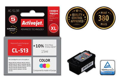 Activejet Ink AC-513R (reemplazo Canon CL-513 - Premium - 15ML - Colour — image 1