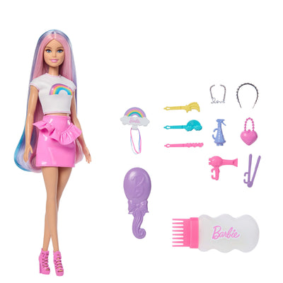 Muñeca Hair Destellos Arcoiris Barbie — image 1