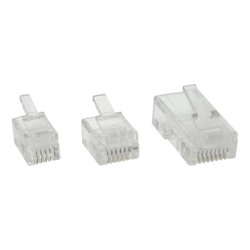 Inline Connector Modular 6P4C RJ11 Crimpar a Cable Round 10 Units