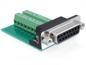 Delock Adapter Sub-d 15 Pin Set Port Socket Bloque Terminals 16 Pin