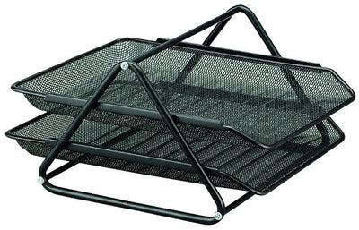 Q-connect Tray Desktop Metálica Grille GXA100 Black 2 Trays 30X35X18,5CM — image 1