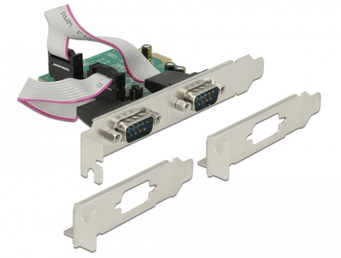 Delock Card Pci Express 2 X Serial RS-232 High Speed 921K With Suministro Voltaje