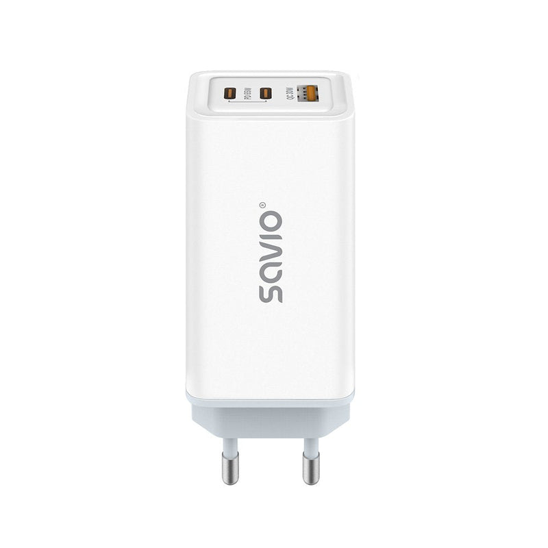 Savio LA-07 Charger Network GaN 65W, Usb, QC4.0 +, PD 3.0, White