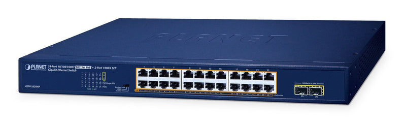 Planet GSW-2620HP Switch No Administrado 10G Ethernet [100/1000/10000] Energía Sobre Ethernet [PoE] 1U Blue