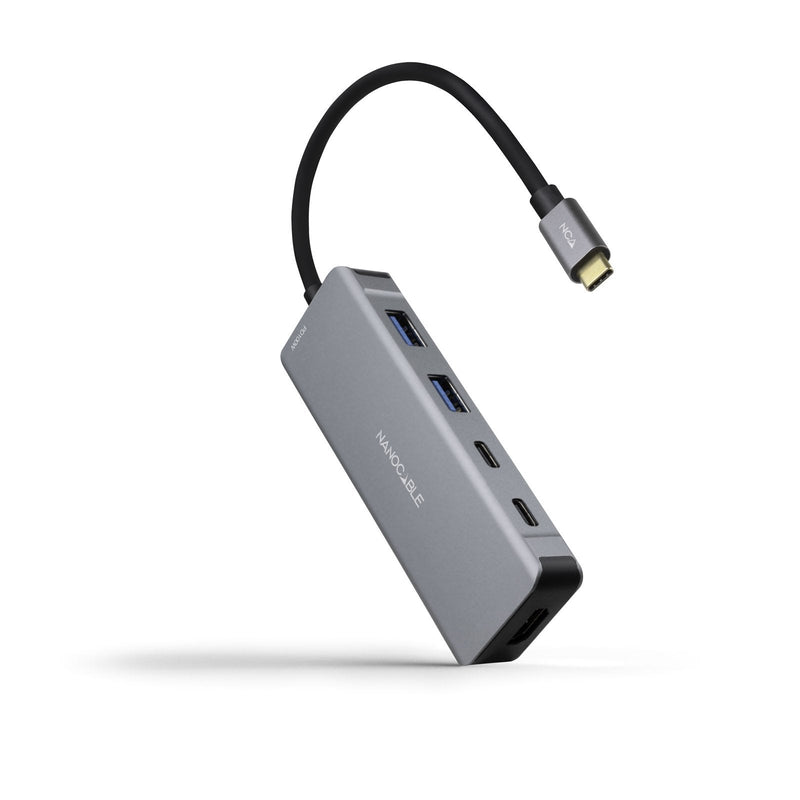 Nanocable Hub USB-C 6 1 - Converter USB-C 3.2 GEN1 5G a 2 X USB-A + 2 X USB-C + HDMI + USB-C Pd 100W - Alumini