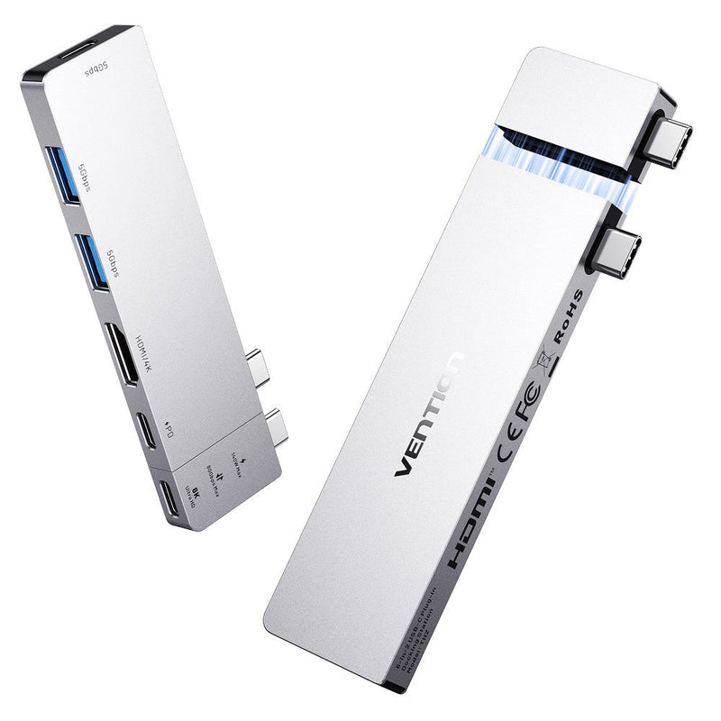 Vention Docking USB Type-c Tpshb 1x HDMI 4K 2x USB 2x USB Type-c 1XTHUNDERBOLT 1x USB Type-c Pd Grey