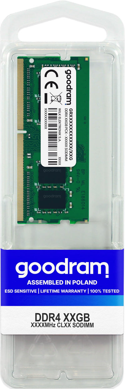 Goodram RAM SODIMM DDR4 8GB PC2400 Retail CL17 SODIMM GR2400S464L17S 8G — image 1