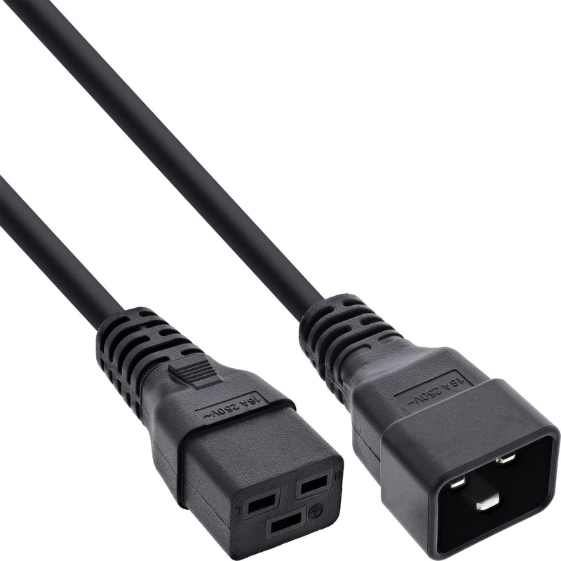 Inline Cable Power C19 a C20 3 Pines IEC Male a Female Black 7,5M