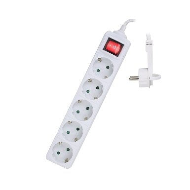 Ewent Power Strip 5 Sockets Shuko Ewent EW3955, White 1,5M — image 1