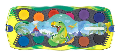 Faber-castell Connector Dinosaurio Pack 12 Acuarelas Pastilla + Pintura White Opaca + Pegatinas - Large Opacid — image 1