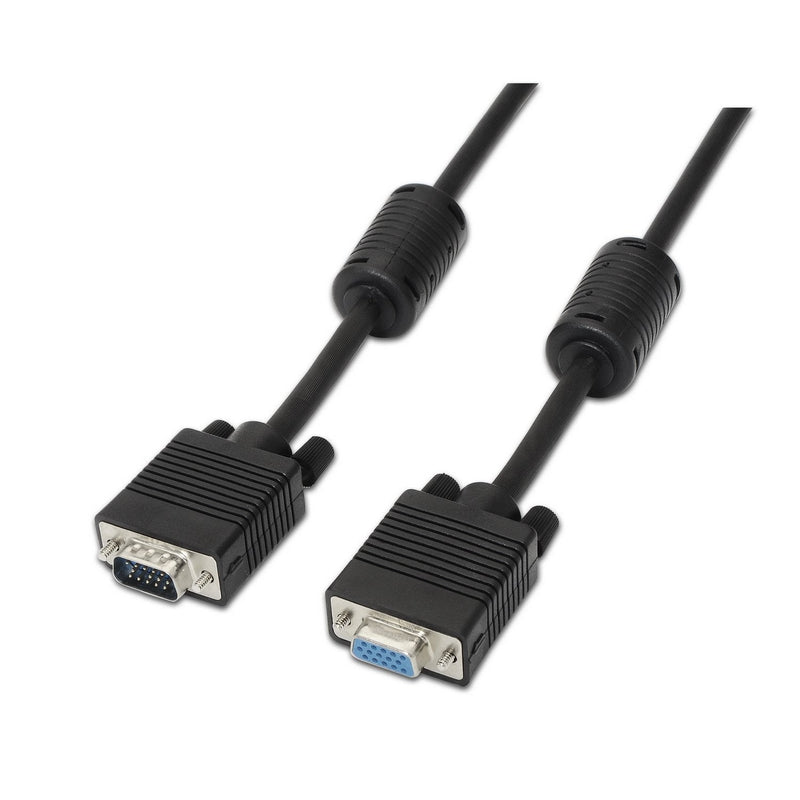 Aisens Cable Svga With Ferrita - HDB15/MACHO-HDB15/Female - 3M - Black