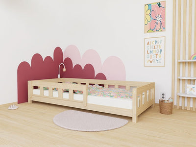 PLOTTY Single Bed with Front Safety Rail – 80 cm Wide