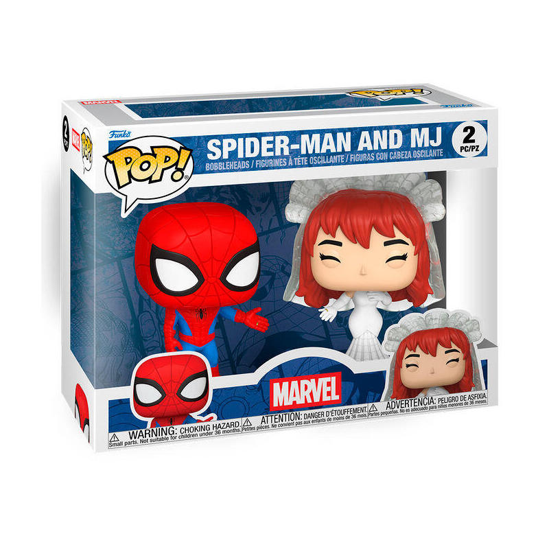 Blister 2 Figuras Pop Marvel Spider-man Y Mj