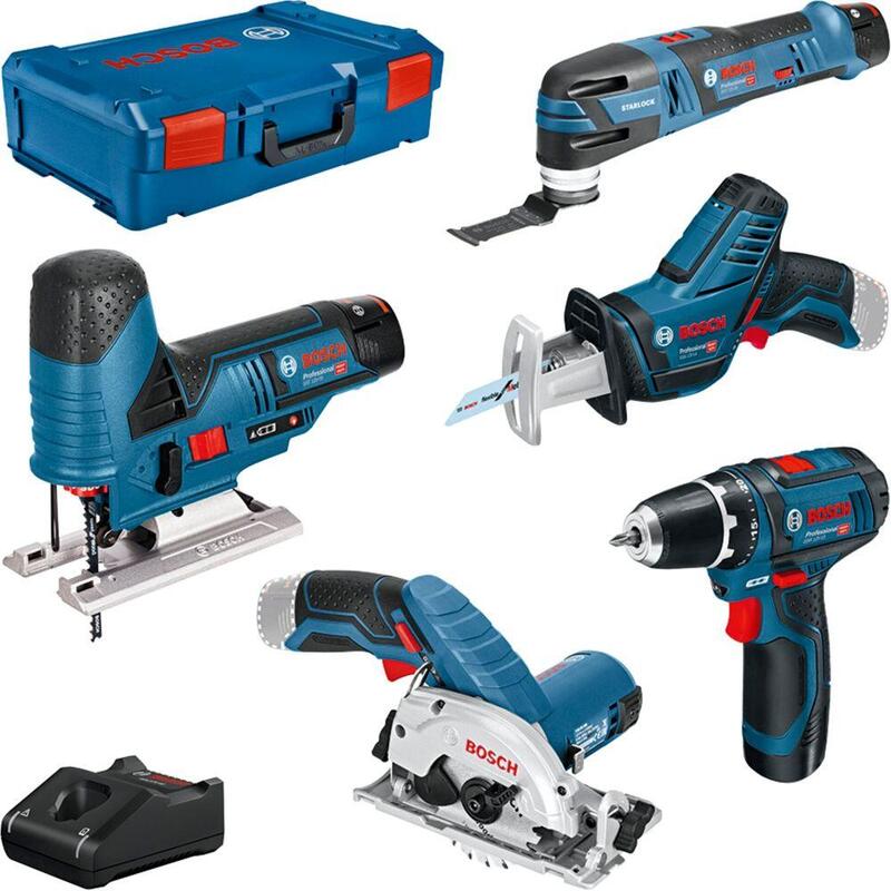 Bosch 12V Profi Set 5 Pcs. Gsr + Gst + Gop + Gks + Gsa