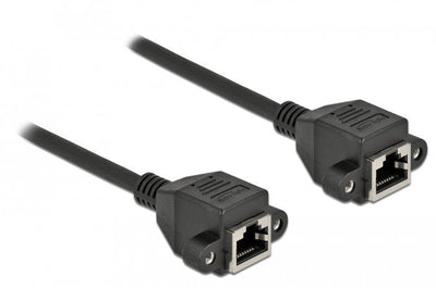 Delock Network Cable Alargador S FTP RJ45 Connector Female a RJ45 Connector Female CAT.6A 3M Black — image 1