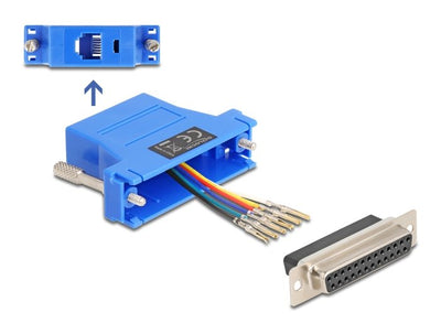 Delock D-sub 25 Pin Connector Female a RJ12 Connector Female Kit Assembly Blue — image 1