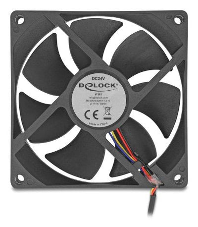Delock Fan Axial 24V Dc, 92 X 92 X 25MM Black — image 1