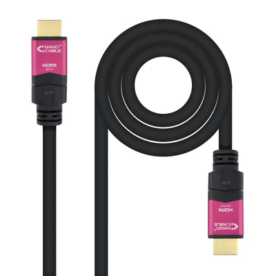 Nanocable HDMI Cable V2.0 Male With Repetidor a HDMI V2.0 Male 20M - 4K@60HZ 18Gbps - High Speed - Black/Pink — image 1