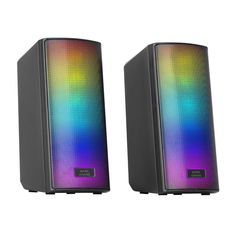 Mars Gaming Speakers Bluetooth MSRGB2 Black Iluminación RGB Full Mesh/ 15W/ Dsp/ Control Volumen/ Connection J