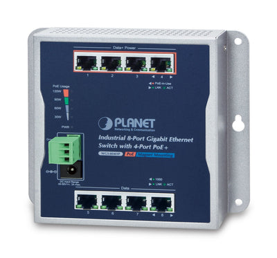 IP30 8-PORT Gigabit Wall-mount Switch With 4-PORT — image 1