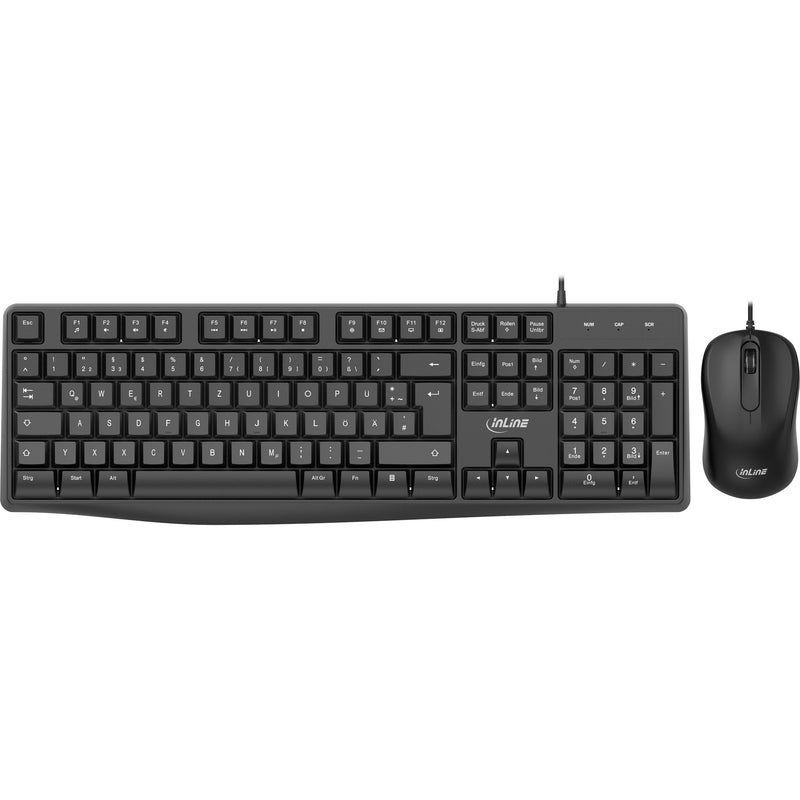 Inline® Basic Desktop Ii, Keyboard-mouse Set, USB Cable Standard Layout